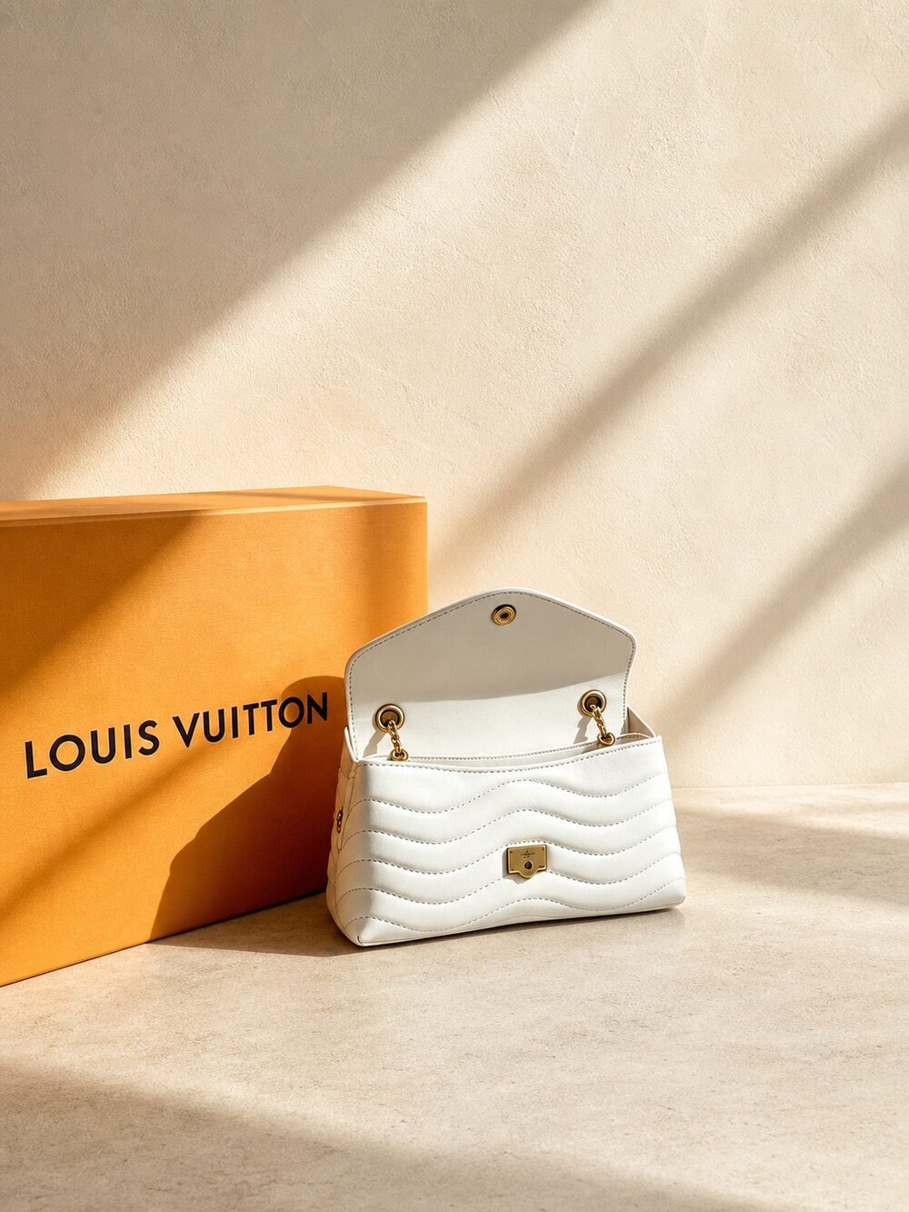 Louis Vuitton White Quilted New Wave Chain Shoulder Handbag - Picture 3 of 6